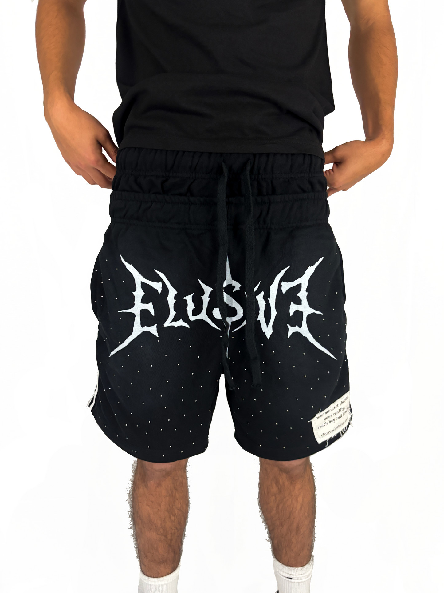 "Noir" Double Waisted Sweat Shorts