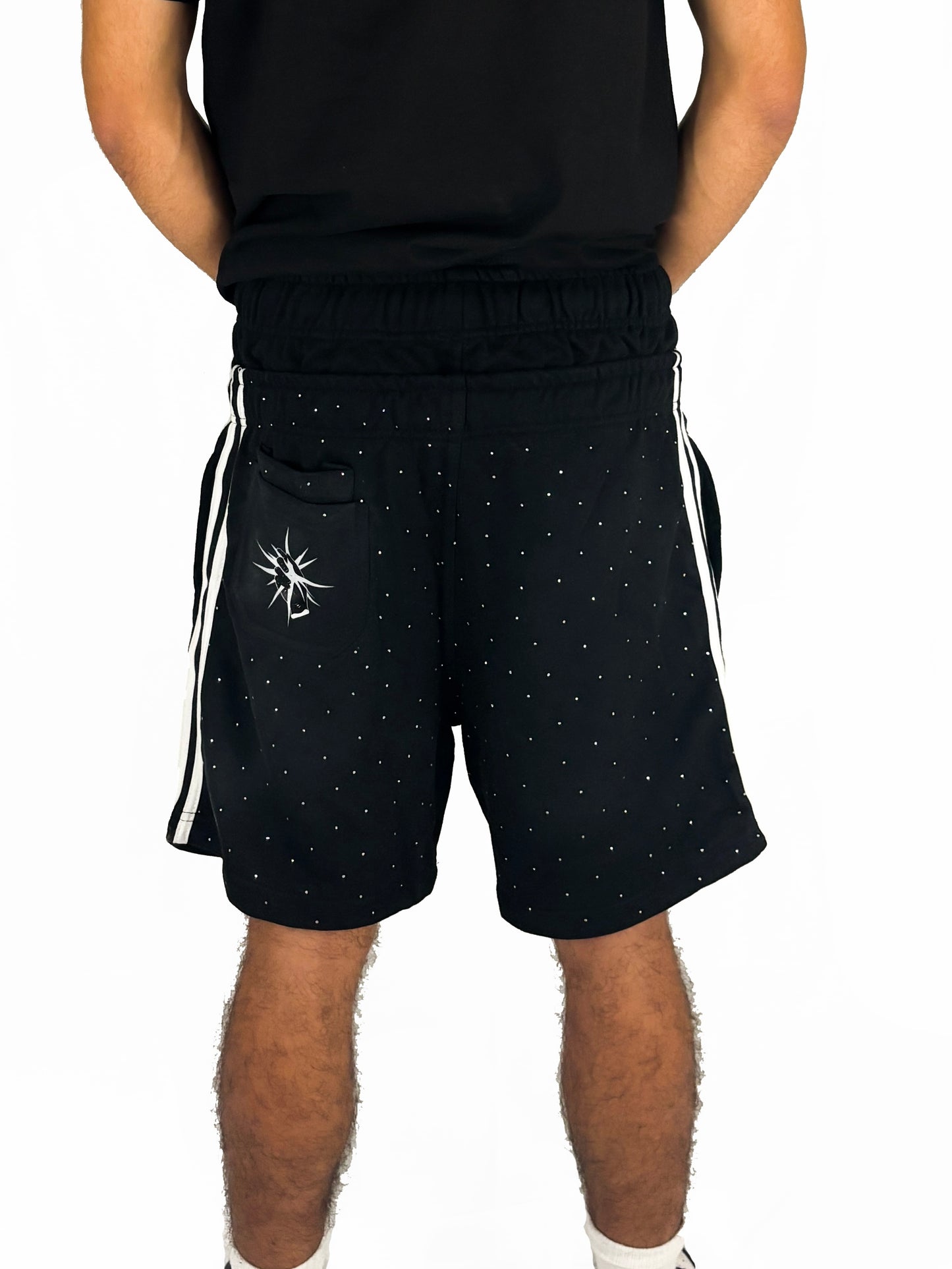 "Noir" Double Waisted Sweat Shorts