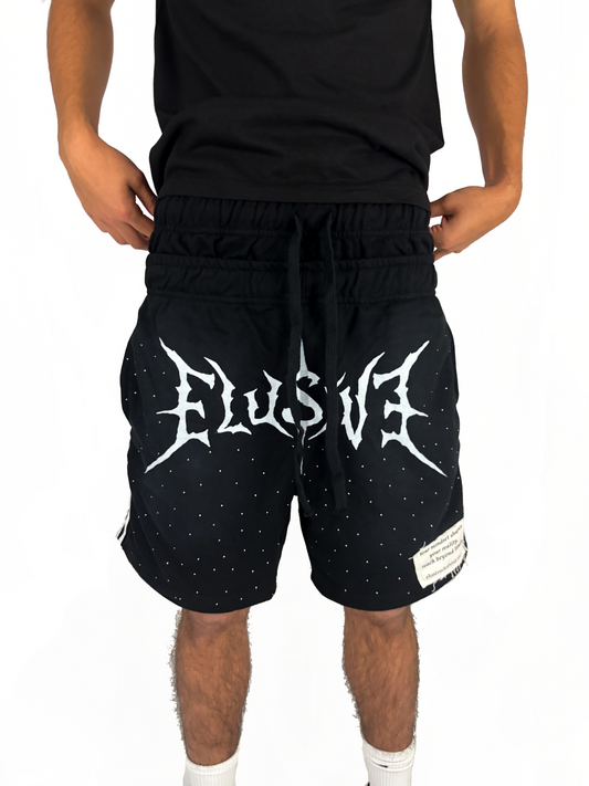 "Noir" Double Waisted Sweat Shorts